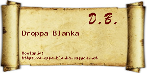 Droppa Blanka névjegykártya